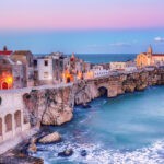 Vieste beautiful coastal town on the rocks in puglia